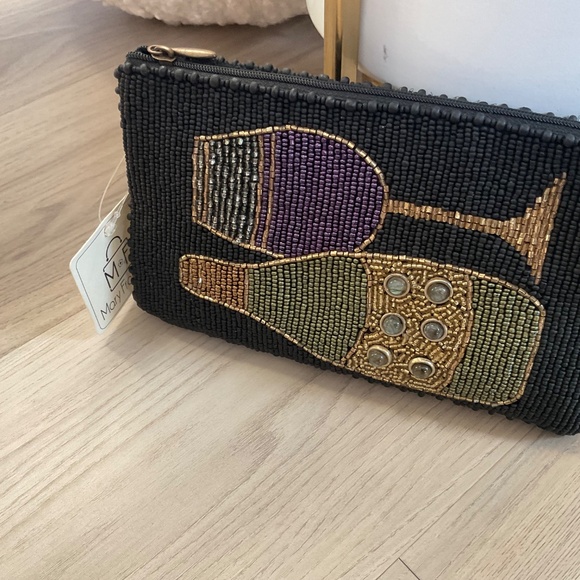 Mary Frances beaded bag with chain, BRAND NEW, Wine glass, bottle, purse clutch - Picture 6 of 12